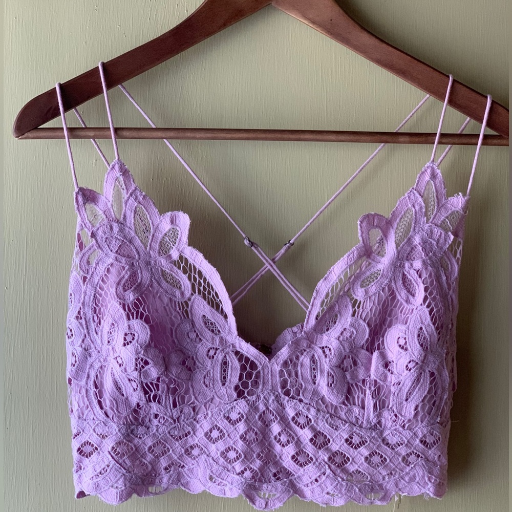 Free People Adella Bralette Lavendar size Large